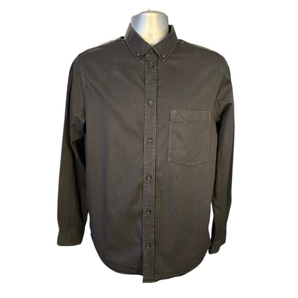 COS Black Regular Fit Lyocell Cotton Long Sleeve Button Down Shirt Size M - Picture 1 of 8